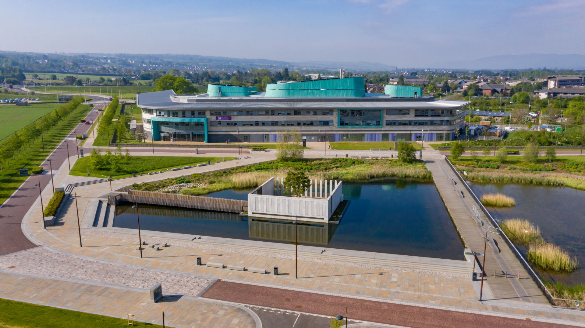 Looking down towards Inverness College UHI building from east