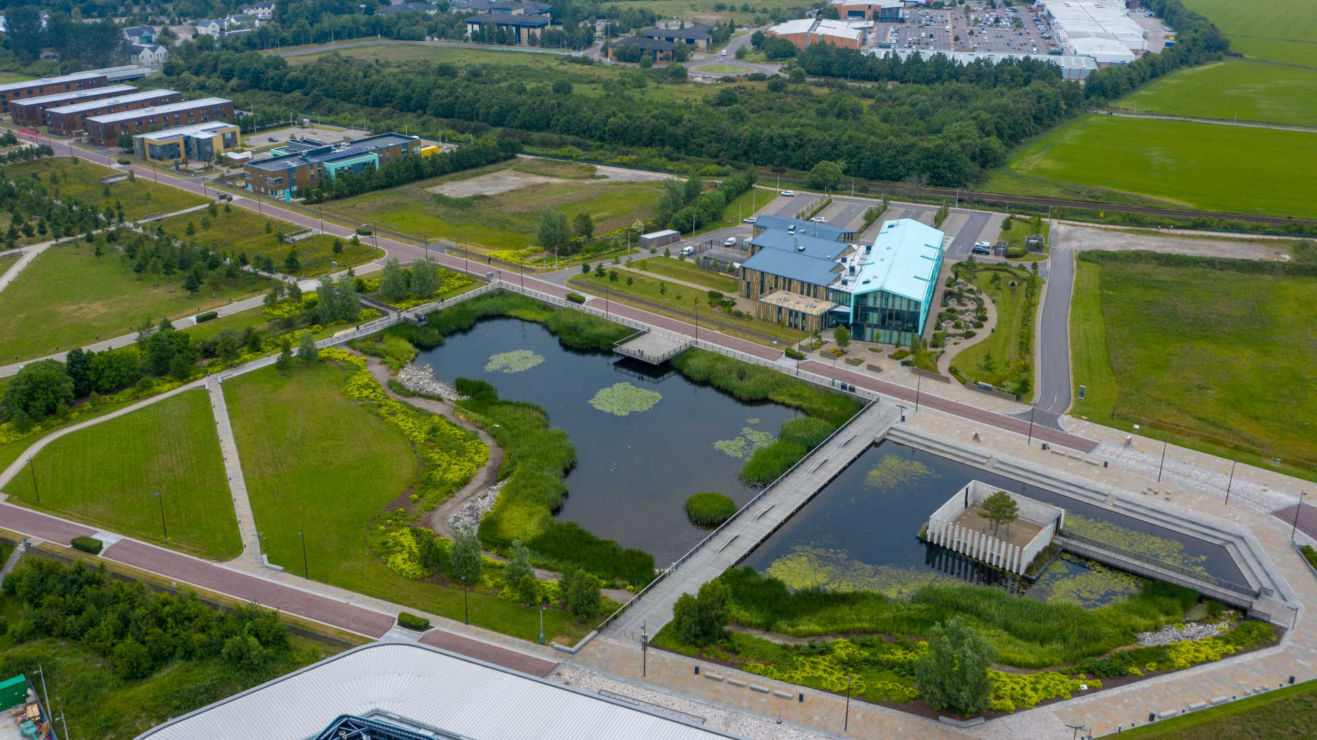 Aerial view of plot 2 at Inverness Campus